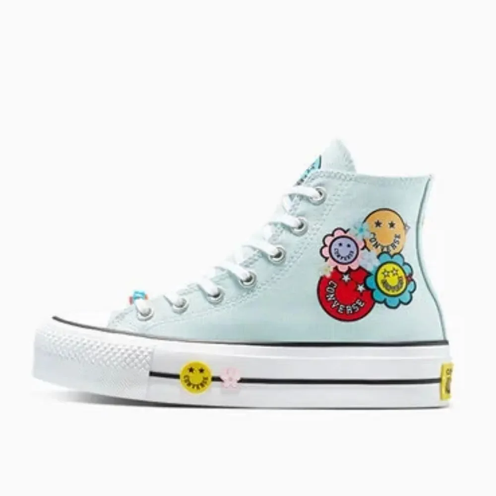 Chuck Taylor Converse All Stars Lift Platform Smiles High Top Sneakers Size 10